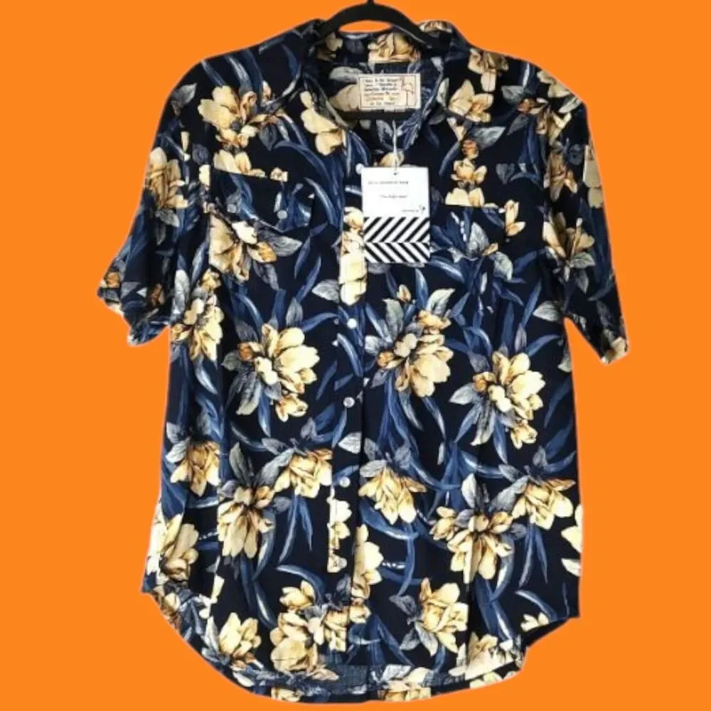NEW Free People Size Small Sandrine Rose Pearl Snap Hawaiian Western Style Shirt